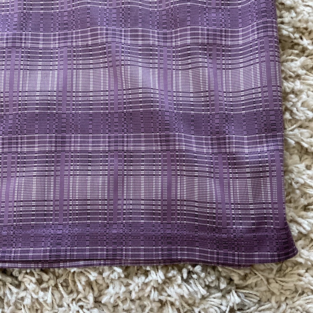 PGA Tour Mens Large Purple Plaid Textured‎ Short Sleeve Golf Polo Shirt - Picture 3 of 15